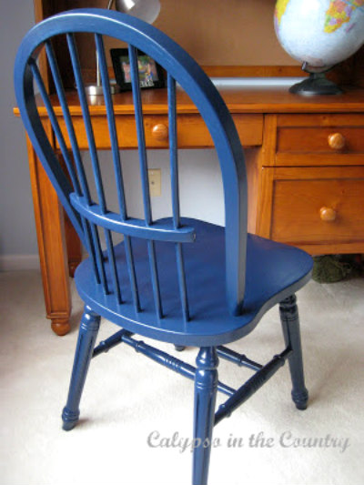 Chair painted Benjamin Moore Deep Royal