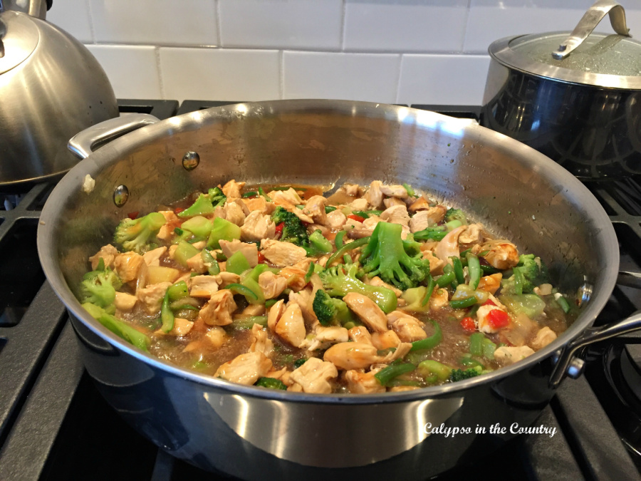 chicken teriyake in pan