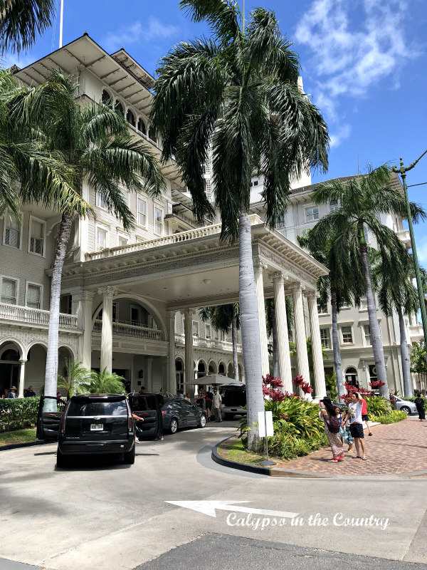 Moana Surfrider Resort and Spa entrance - a historic hotel in Waikiki