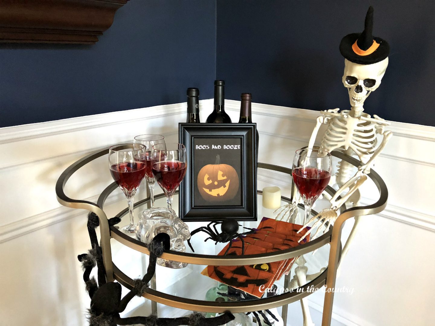 How to decorate a bar cart for Halloween