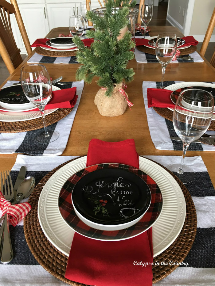 Christmas Table with Chalkboard style dishes