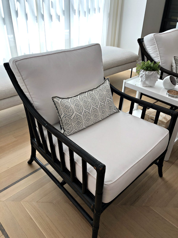 bamboo chair with cushion