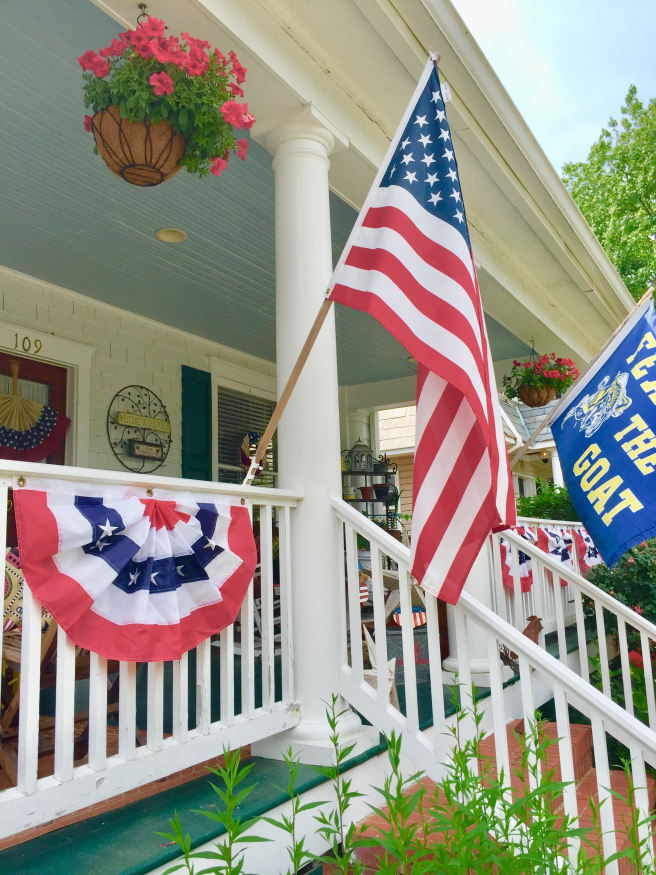 American Flag on Porch