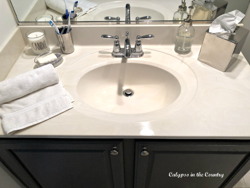 Bathroom Countertop in teen boys bathroom