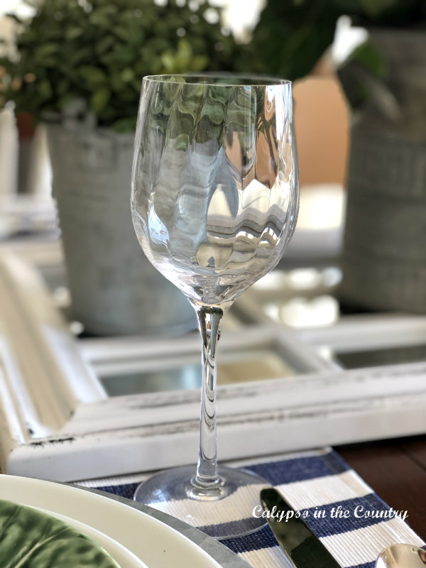 Wine glass on spring table