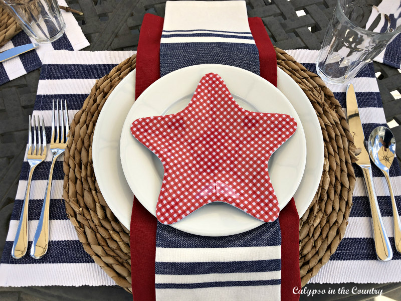 Patriotic Place Setting on patio table