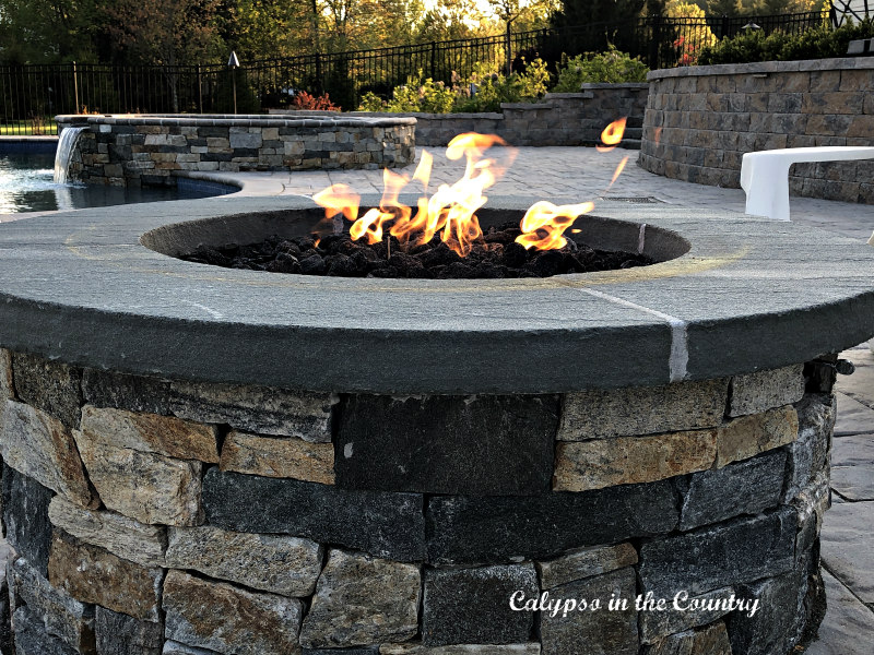 firepit and summer entertaining on the patio