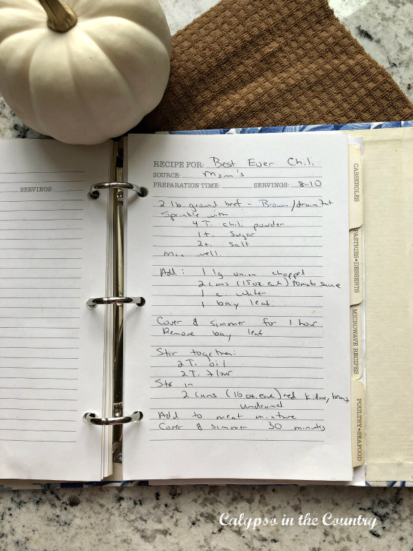 Best Ever Chili Recipe from a family cookbook