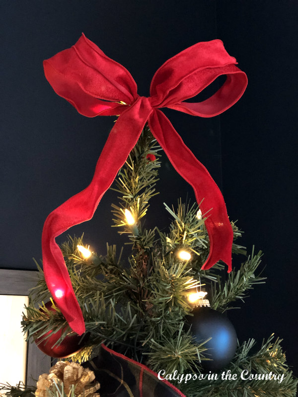 Red bow Christmas Tree topper