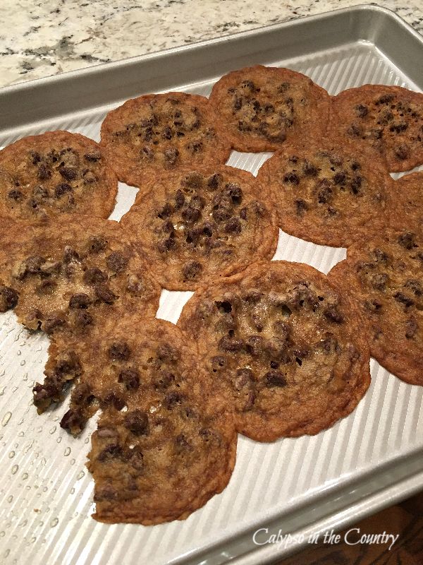Cookie sheet with chocolate chip cookies - favorite kitchen items
