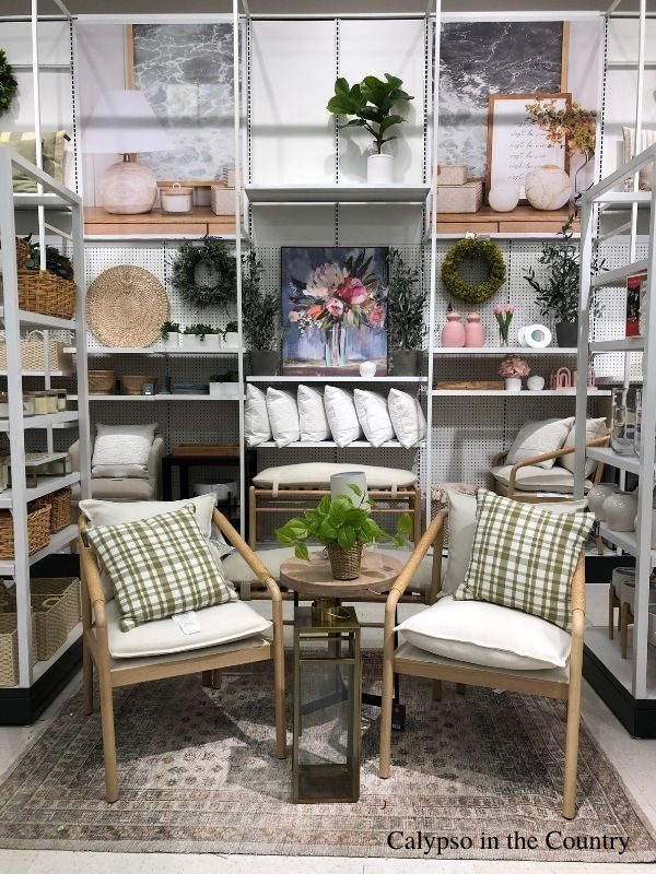 Target store display with spring decor items