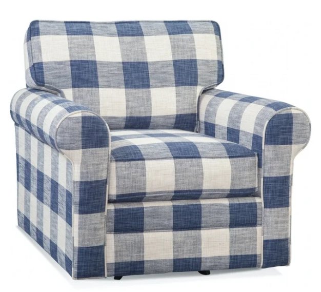 Blue and White buffalo check chair