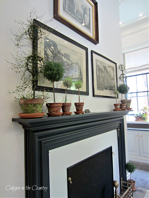 Black fireplace in designer showhouse house tour