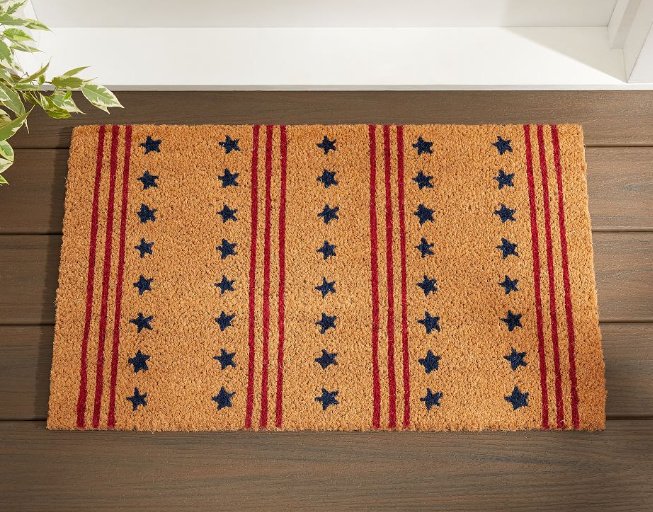 stars and stripes doormat - patriotic home decor ideas