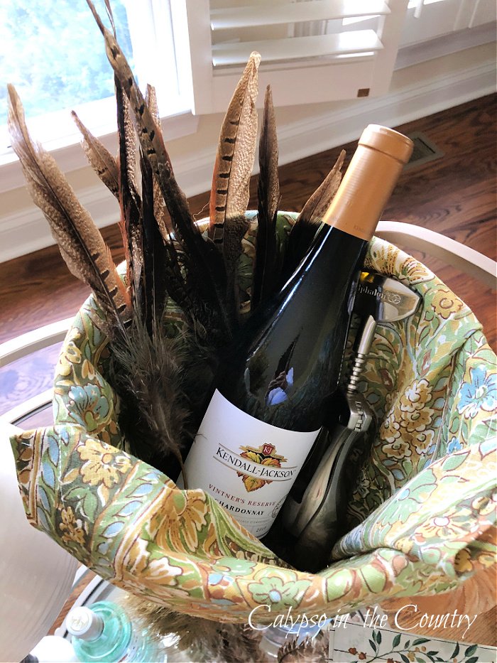 Wine in bucket for Thanksgiving