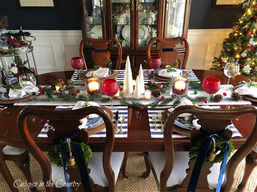 Christmas table in dining room