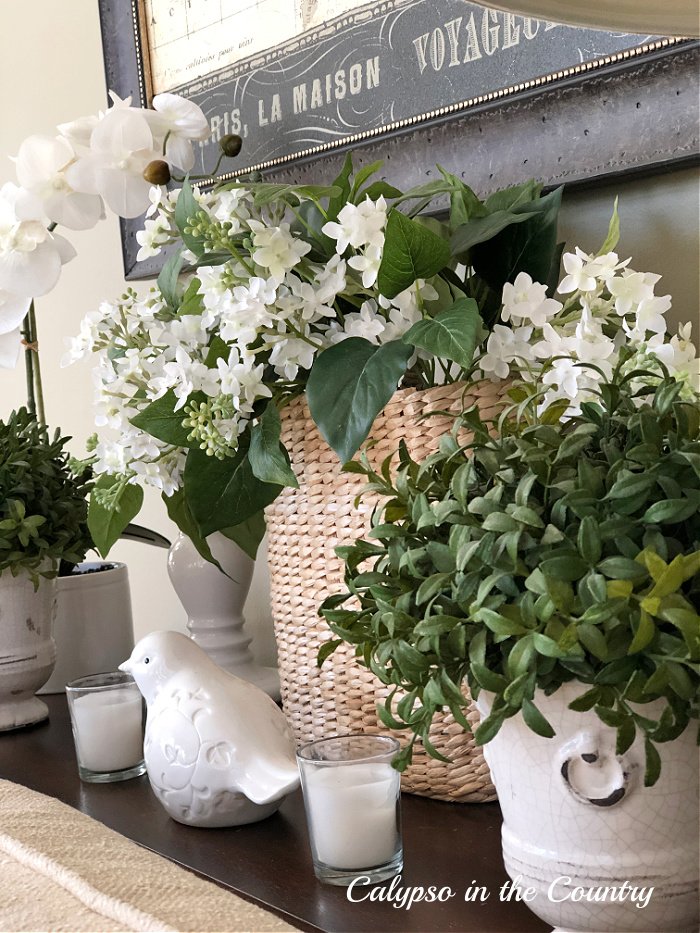 greenery and spring flowers - simple touches of spring