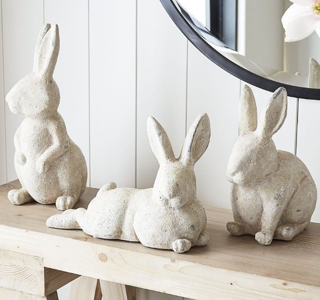stone Easter bunny sculptures