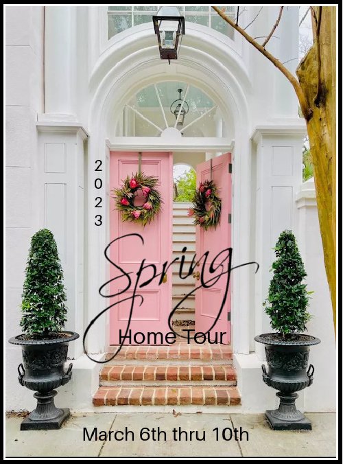 Pink doors and Spring Home Tour announcement 