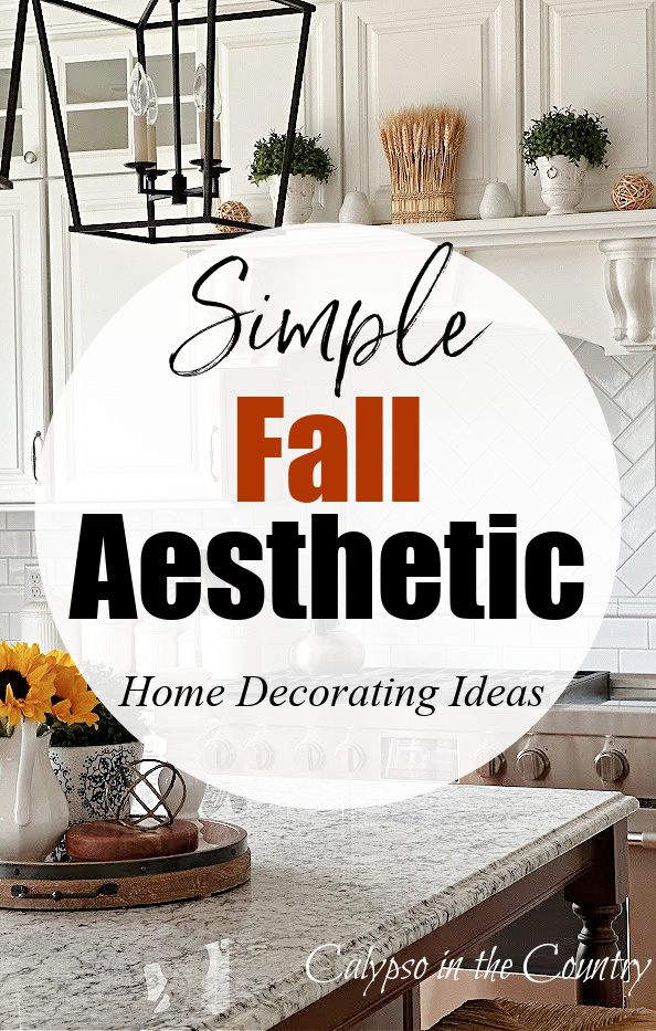 White kitchen decorated for fall - simple fall aesthetic
