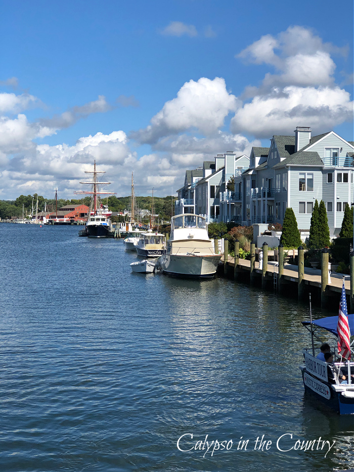 boats docked in river - coastal Connecticut
