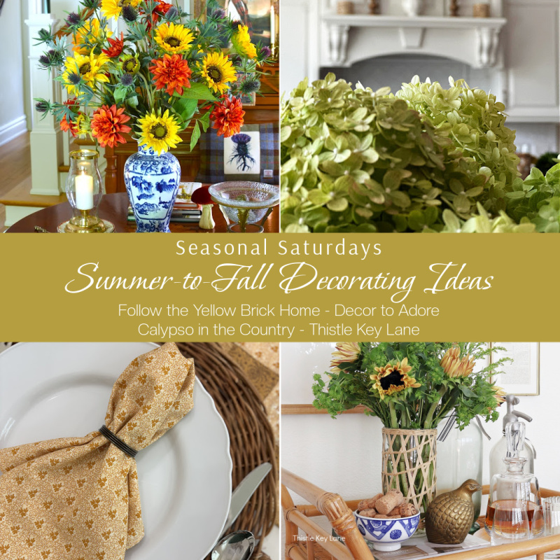 Collage of Summer to Fall decorating ideas