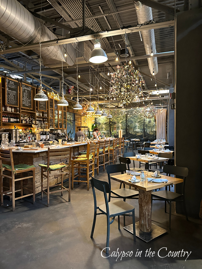 Bar and seating area at Terrain store - Garden Inspired home decor