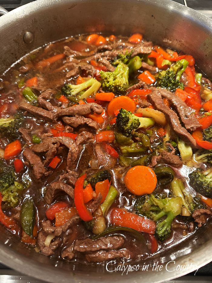 pan of beef stir fry - July wrap up