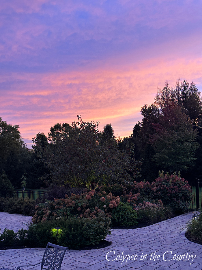 Patio and pink sunset - September wrap up